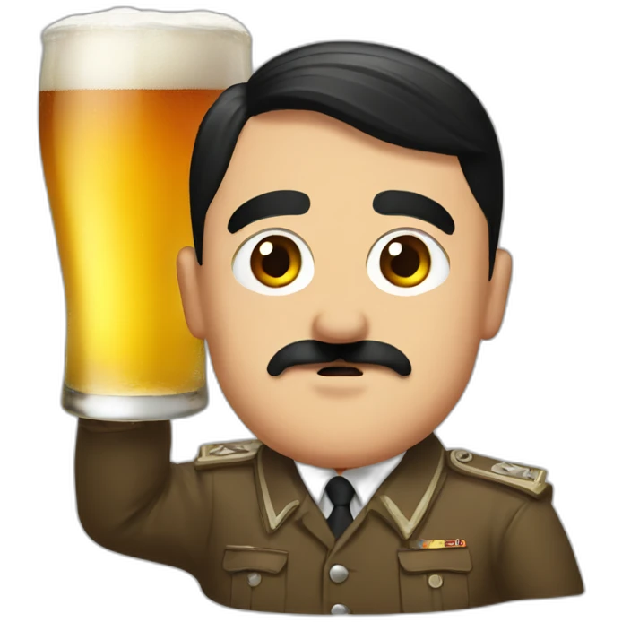 Hitler drink beer emoji