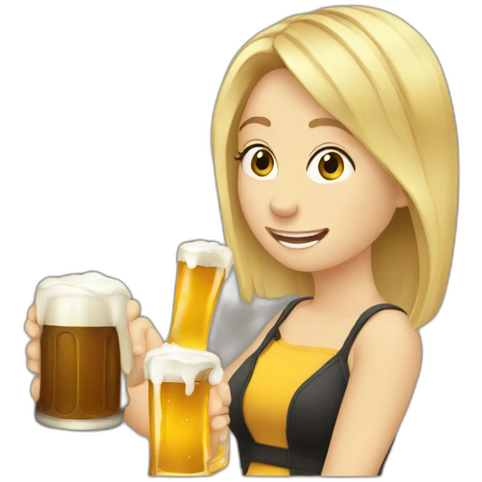blond girl driking beer emoji