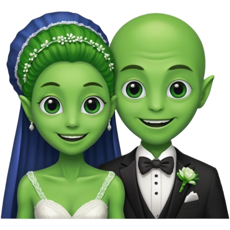 alien couple in wedding day emoji
