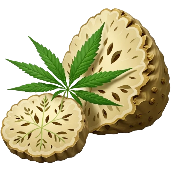 slices of white truffle with cannabis leaf emoji