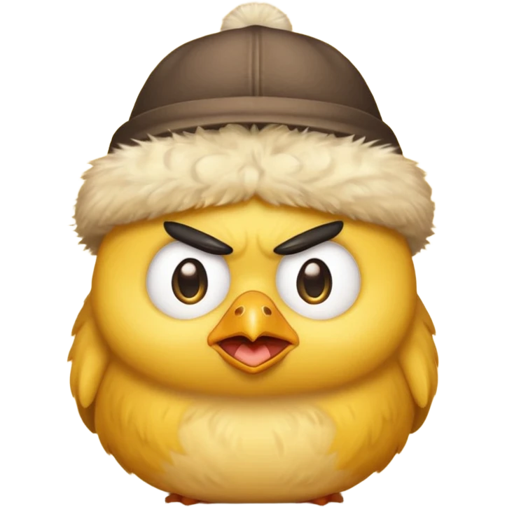 a grumpy chick wearing a hat emoji emoji