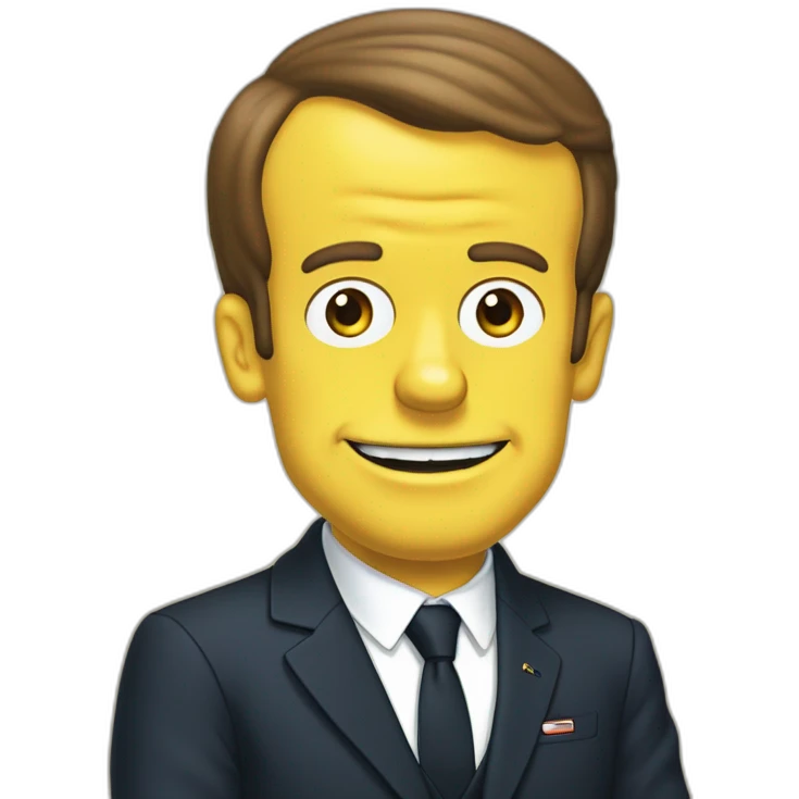 Emmanuel Macron in a simpson thème emoji