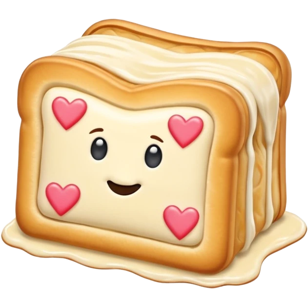 Frosted Toaster strudel pastry with hearts emoji