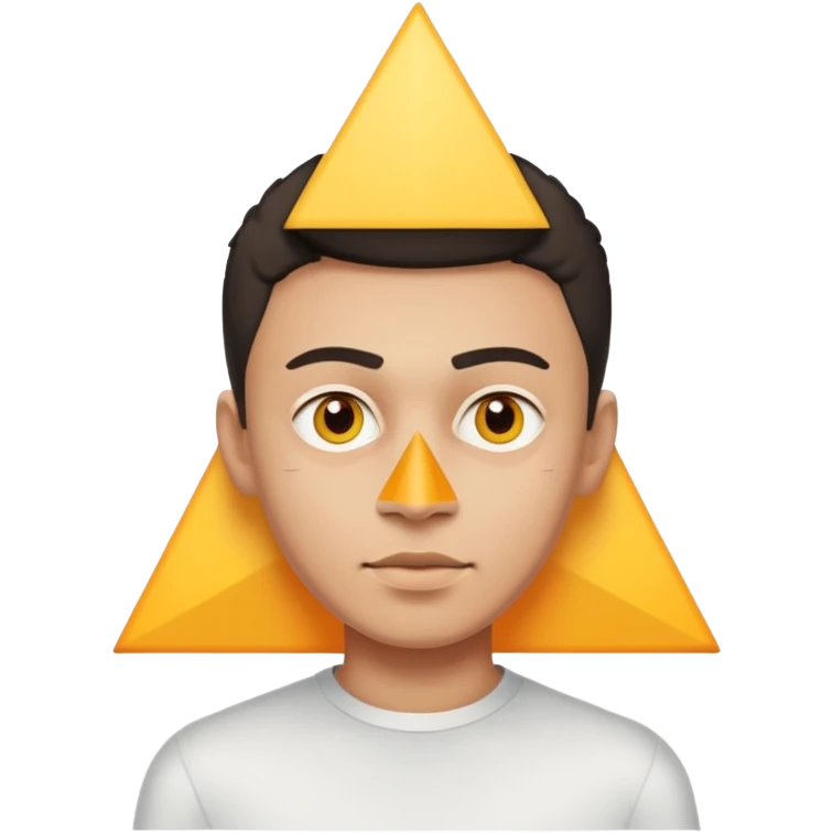 full body orange domestic shorthair slim cat with yellow/orange eyes with a white triangle on his nose emoji