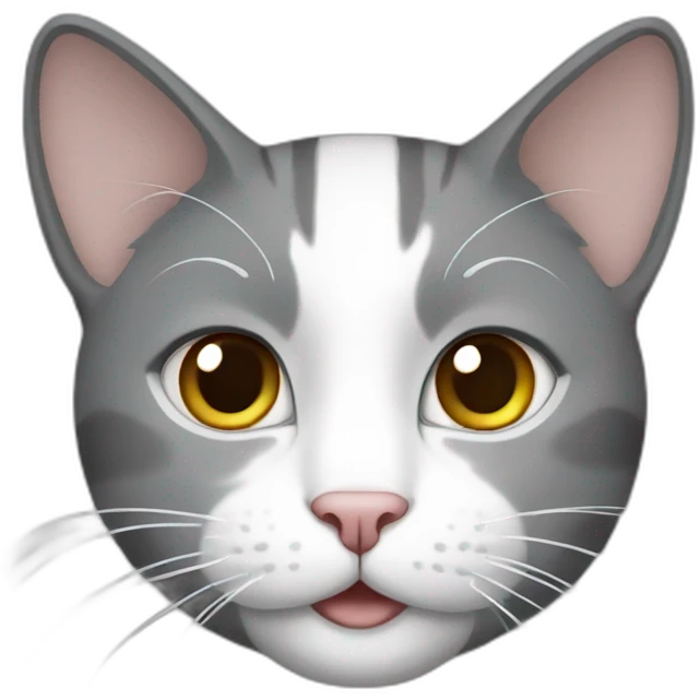 cat grey and white emoji