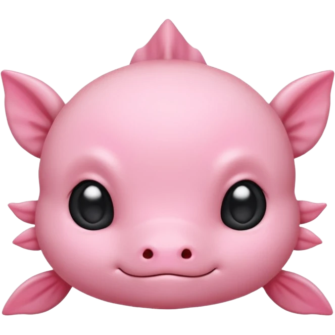 Axolotl face, chibi style, cute proportions, big eyes, simple emoji