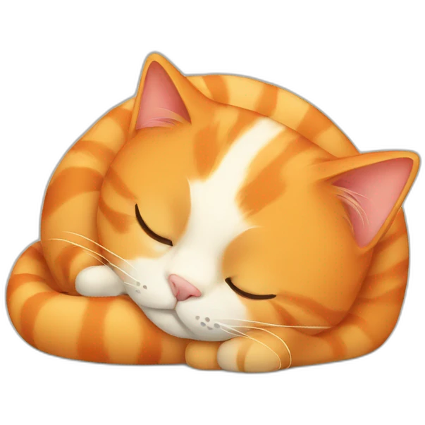 sleep orange cat emoji