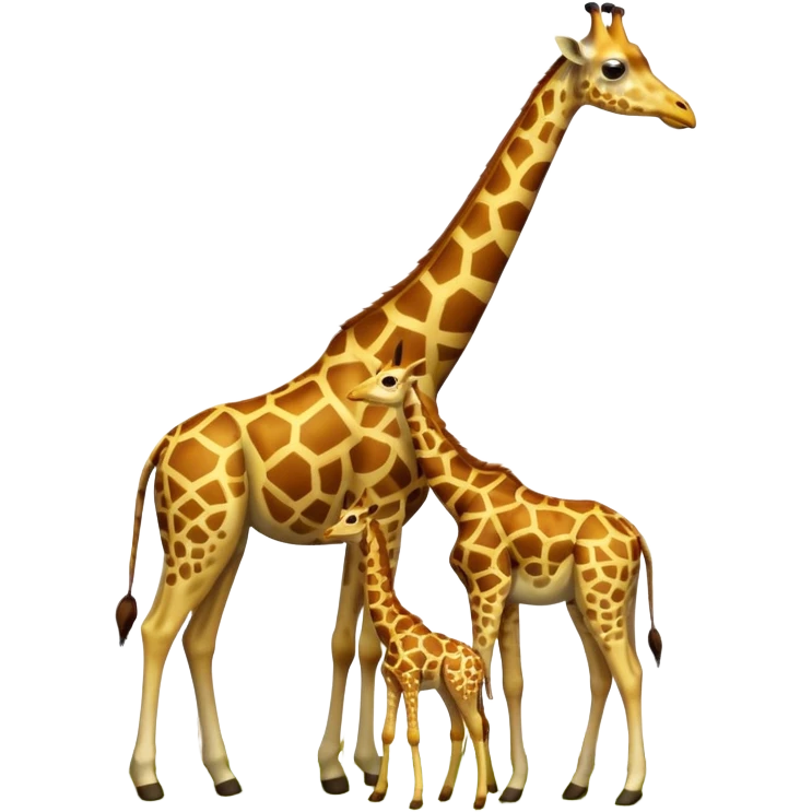 High resolution giraffe with its baby emoji