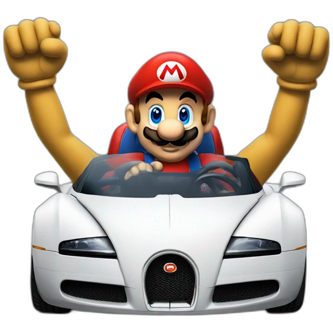 mario dans une bugatti emoji