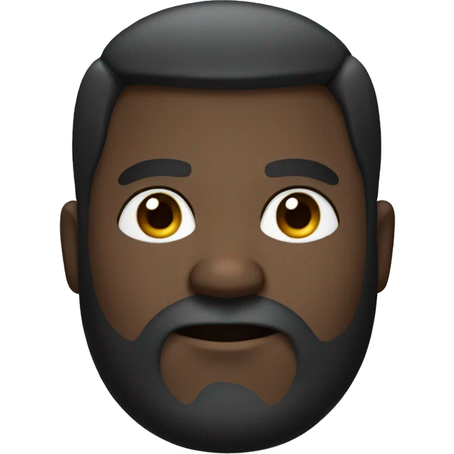 He has slightly dark skin and hair parted 6:4. Chubby man with beard, thick eyebrows and big eyes emoji