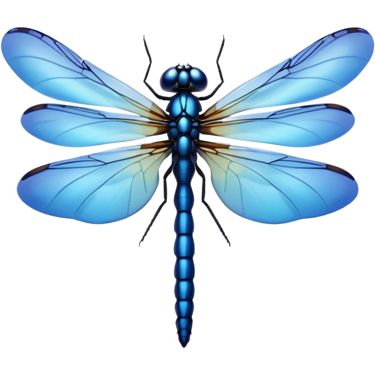 "A delicate dragonfly in shades of blue, wings glowing softly." emoji