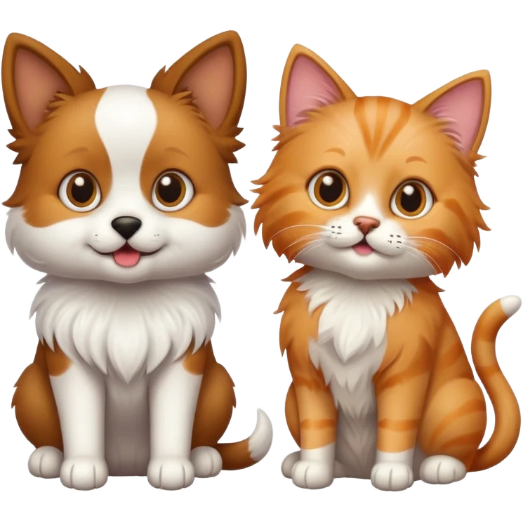 Dog and a cat  emoji