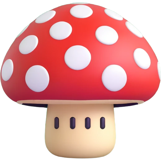 Super Mario red mushroom with white spots emoji