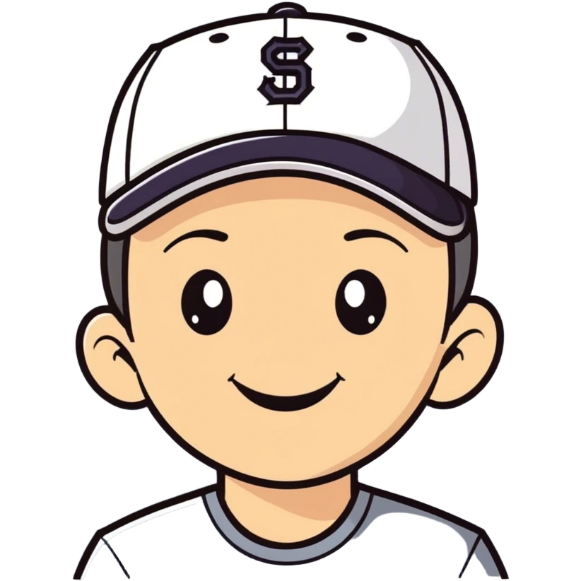 smiling boy in baseball cap emoji
