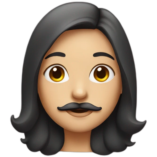 Girl with moustache emoji