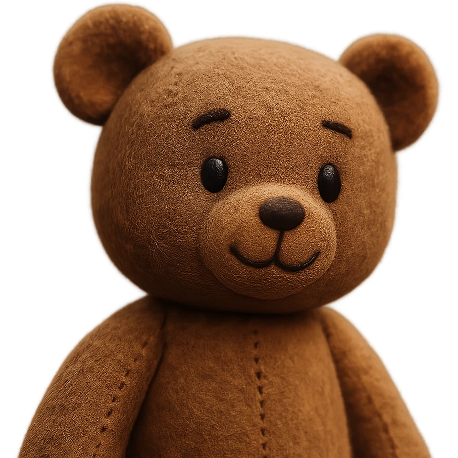 plush teddy bear portrait, soft and cuddly emoji
