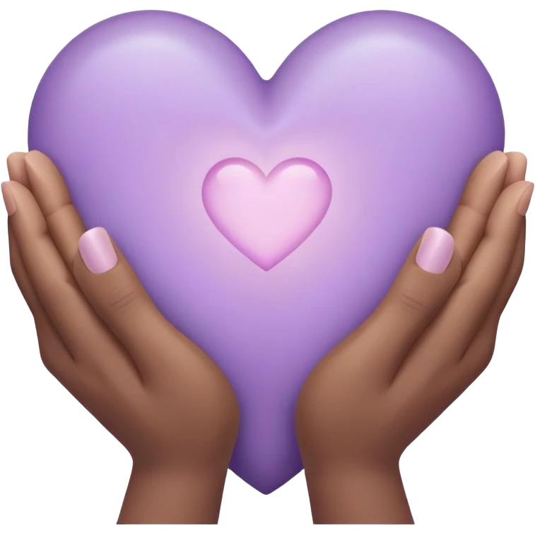 Hands joined in prayer with a pale purple heart emoji