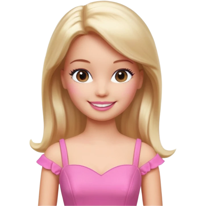 barbie girl dress color, half body emoji