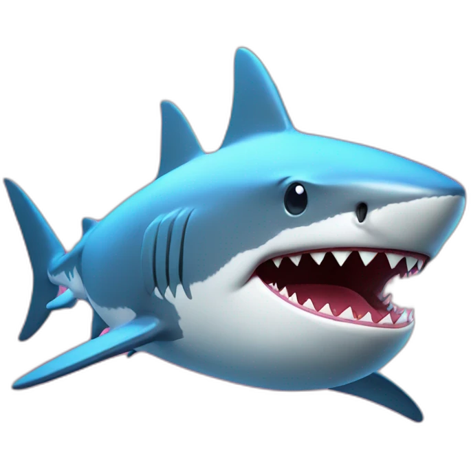 shark with laser on top of its head shooting out ahead emoji