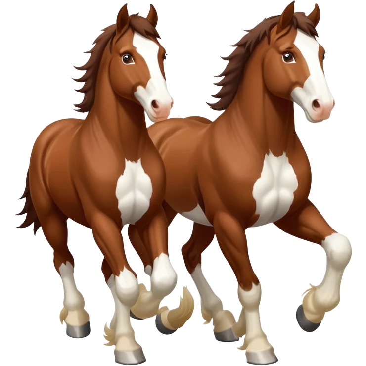 2 clydesdale horses running emoji