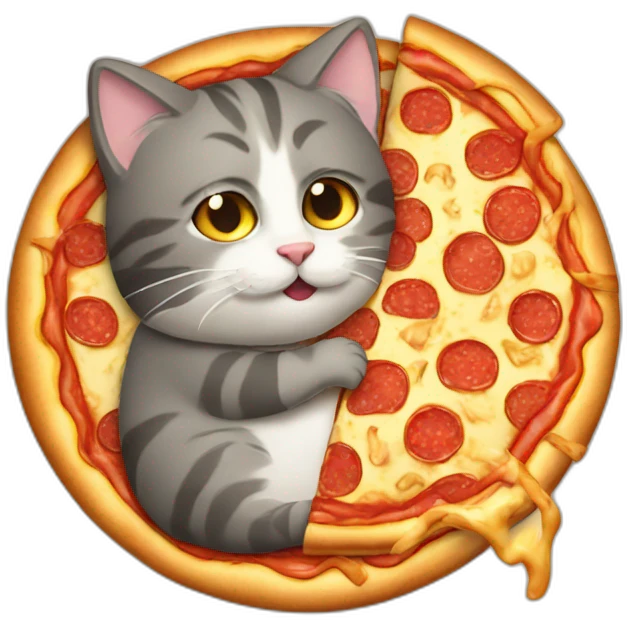 cat eating pizza emoji