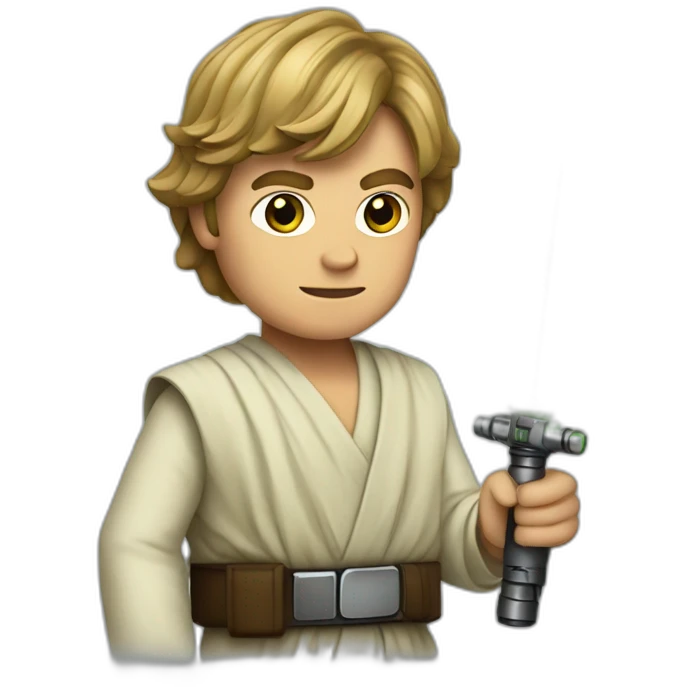 luke skywalker with green lightsaber emoji