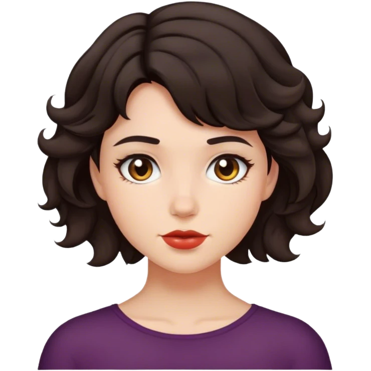 matt girl with short wavy dark hair emoji