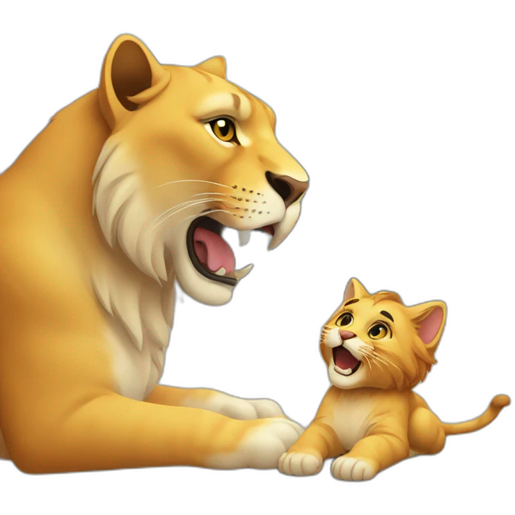 cat play with lion emoji