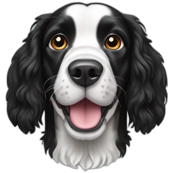 black and white Springer Spaniel emoji