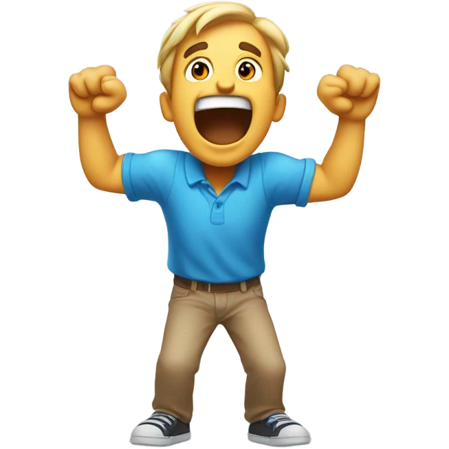 Guy saying kaboom emoji