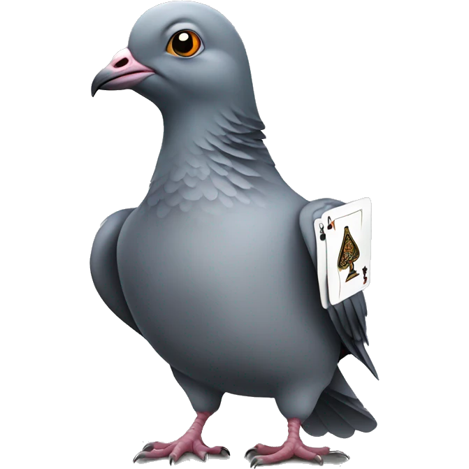 Pigeon playing poker emoji