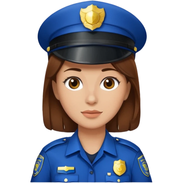 police woman with brown hair and bright skin emoji