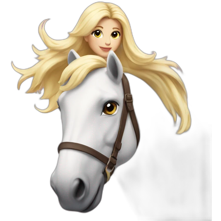 Une blonde sur une licorne emoji