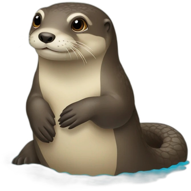 Loutre sur tortue emoji