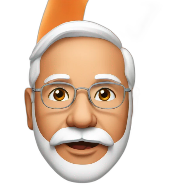 Narendra Modi with Indian flag  emoji