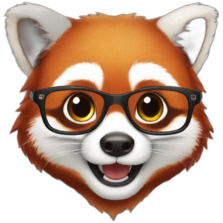Nerdy red panda emoji