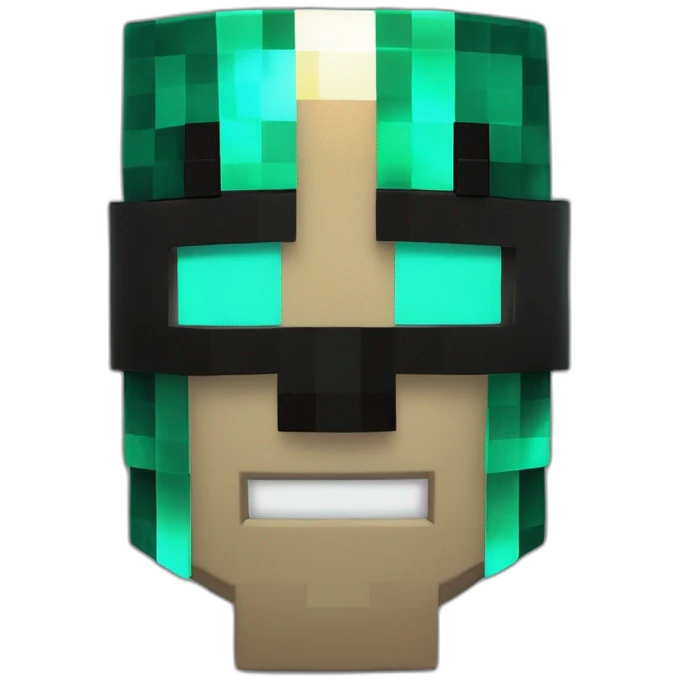 Pixel Minecraft Halloween Head Mask Diamond Obsidian Emerald Flame Shiny Glow Reward Legendary Unique Epic Mystery emoji