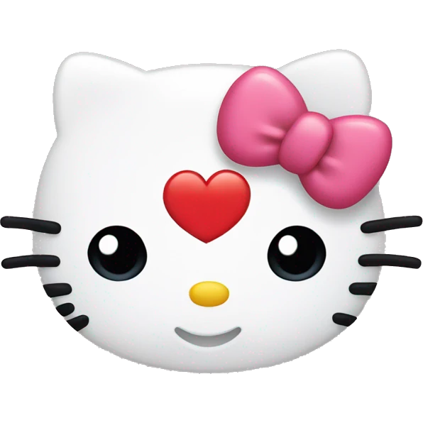 Hello kitty with hearts around face emoji