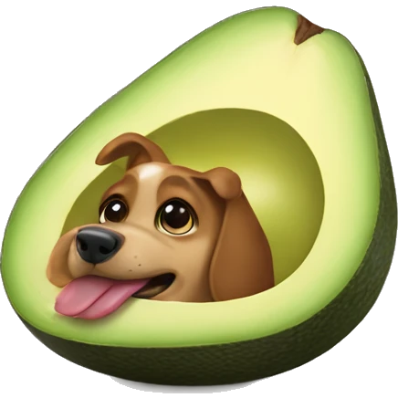 dog eating an avocado emoji