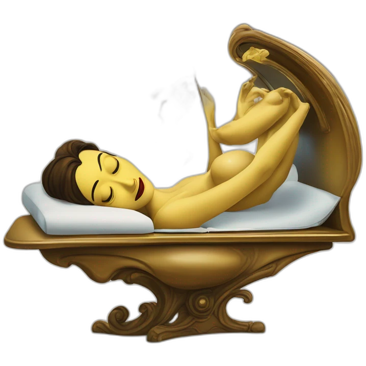 Persistence of Memory by Salvador Dali in the style of Disney’s Beauty and the Beast emoji