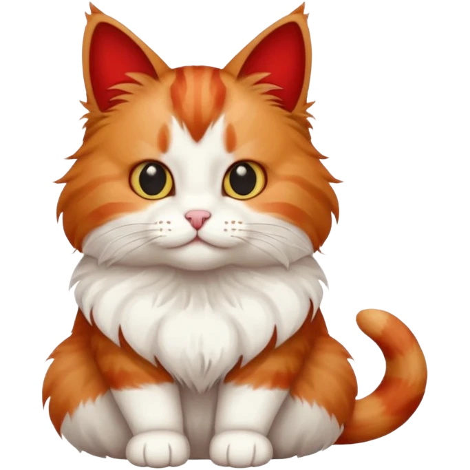 Chat rou et blanc  emoji