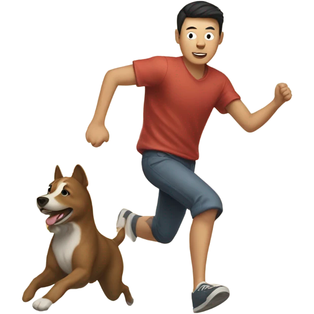 Chinese guy chasing a dog  emoji