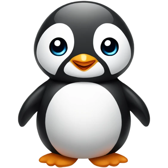 Cute baby penguin holding a a peace sign  emoji