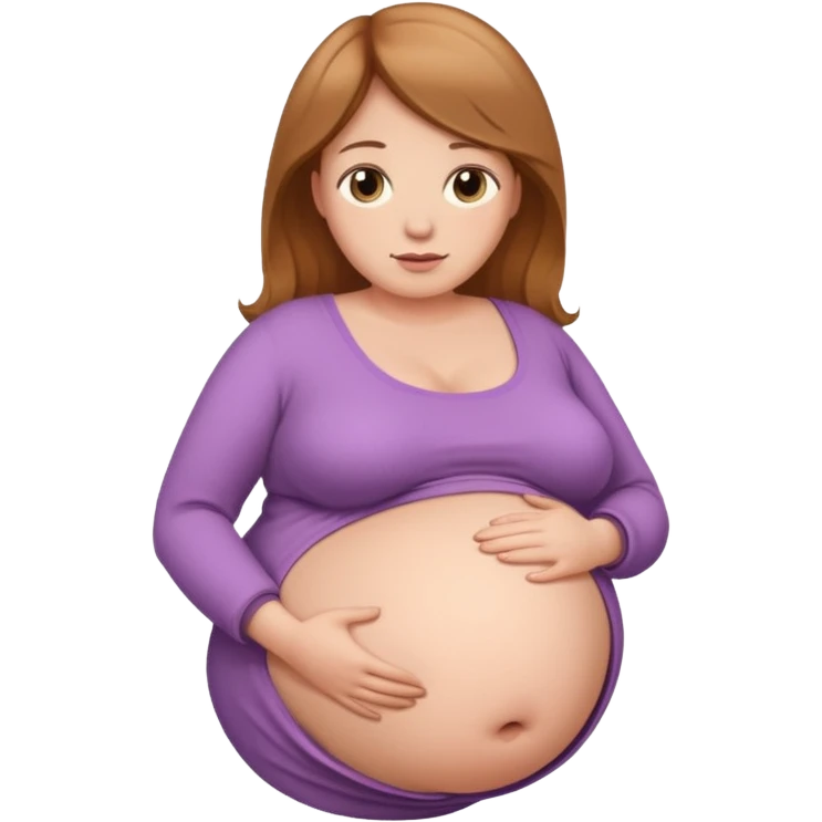heavily pregnant woman with extremely abnormally huge overdue belly emoji