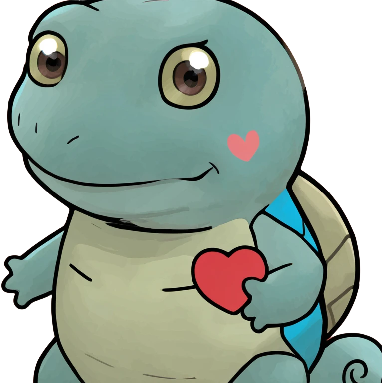 Squirtle with heart emoji