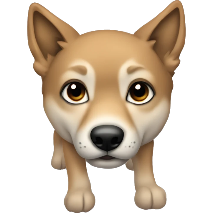 4 short legs a light brown puppy-like wolf with black ears emoji