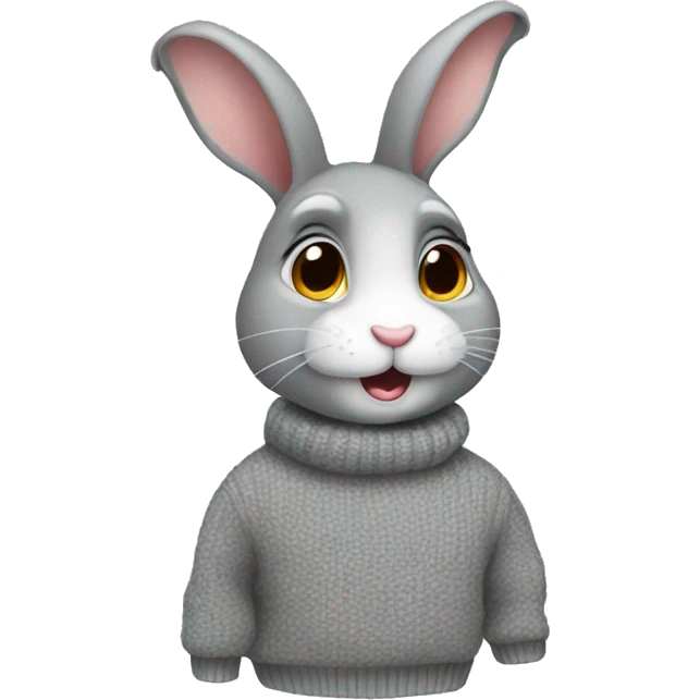 bunny wearing a grey sweater  emoji