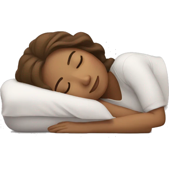 sleeping woman brown hair emoji