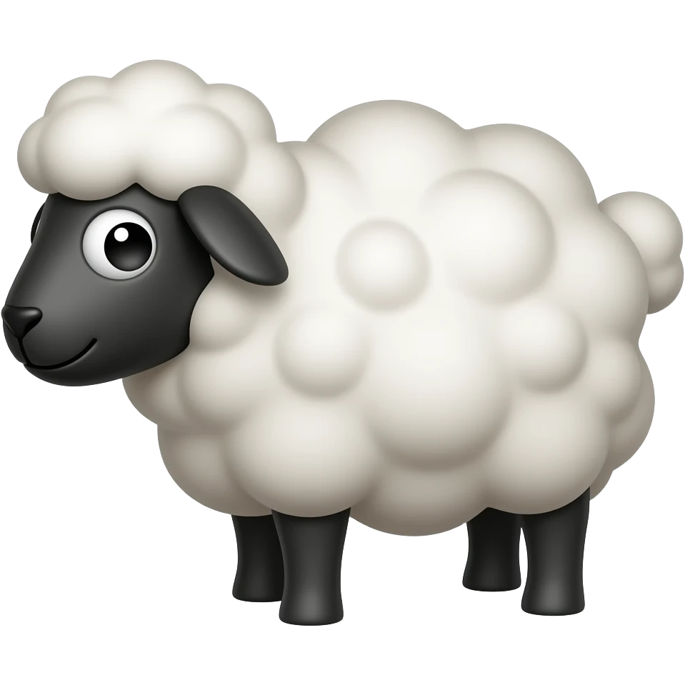 Create me a black sheep that looks just like the iPhone emoji 🐑 emoji