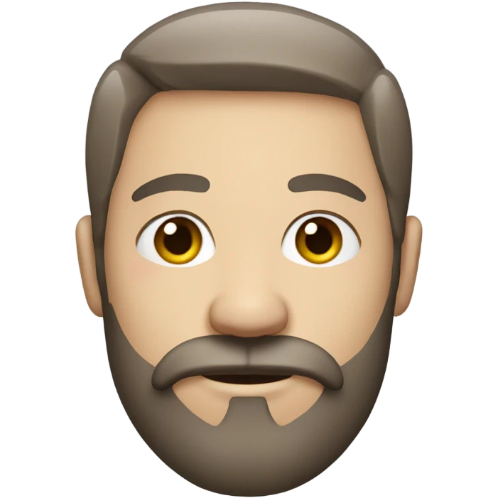 short hair man with fair skin and detailed beard and moustache emoji